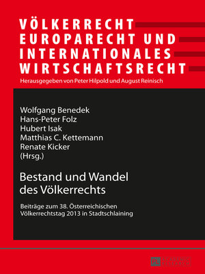 cover image of Bestand und Wandel des Völkerrechts